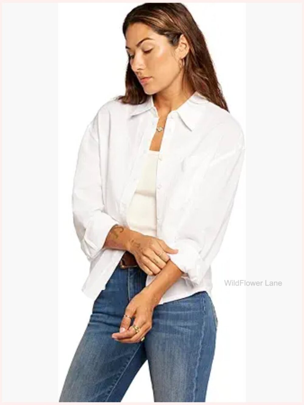 Long Sleeve Linen Button Down Shirt - Relaxed Fit Blouse
